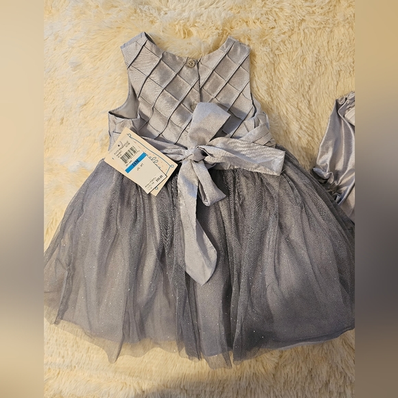 Marmellata Girl's Toddler Silver Party Formal Dress NWT 2 PC Set Child 24 M - Picture 3 of 10